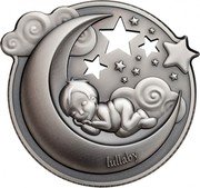 Cook Islands 5 Dollars Elizabeth II Lullaby. Dreaming Boy 2018  Antiqued LULLABY coin reverse Cook Islands 5 Dollars Elizabeth II Lullaby. Dreaming Boy 2018  Antiqued LULLABY coin reverse