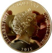 Cook Islands 5 Dollars (Elizabeth II Magna Carta) ELIZABETH II 5 DOLLARS COOK ISLANDS IRB 2015 coin obverse Cook Islands 5 Dollars (Elizabeth II Magna Carta) ELIZABETH II 5 DOLLARS COOK ISLANDS IRB 2015 coin obverse