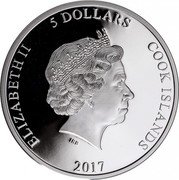 Cook Islands 5 Dollars Elizabeth II Spider-Man 2017  Proof ELIZABETH II 5 DOLLARS COOK ISLANDS IRB 2017 coin obverse Cook Islands 5 Dollars Elizabeth II Spider-Man 2017  Proof ELIZABETH II 5 DOLLARS COOK ISLANDS IRB 2017 coin obverse