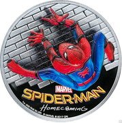 Cook Islands 5 Dollars Elizabeth II Spider-Man Homecoming 2017  Black Finish High Relief Proof MARVEL SPIDER-MAN HOMECOMING 1OZ .999 FINE SILVER ©MARVEL ©2017 CPII coin reverse Cook Islands 5 Dollars Elizabeth II Spider-Man Homecoming 2017  Black Finish High Relief Proof MARVEL SPIDER-MAN HOMECOMING 1OZ .999 FINE SILVER ©MARVEL ©2017 CPII coin reverse