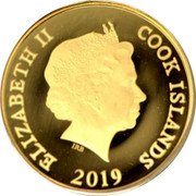 Cook Islands 5 Dollars Elizabeth II Teddy Bear 2019  Proof ELIZABETH II COOK ISLANDS IRB 2019 coin obverse Cook Islands 5 Dollars Elizabeth II Teddy Bear 2019  Proof ELIZABETH II COOK ISLANDS IRB 2019 coin obverse