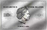Cook Islands 5 Dollars Elizabeth II Tree of Hope 2019  BU ELIZABETH II COOK ISLANDS CERTIFICATE OF AUTHENTICITY THE AUTHORITY OF THE GOVERNMENT OF THE COOK ISLANDS CERTIFIES THAT THIS COMMEMORATIVE COIN NOTE IS LEGAL TENDER OF COOK ISLANDS. THIS COMMEMORATIVE COIN NOTE IS GUARANTEED BY THE MERIT TO MATCH THE FINENESS AND WEIGHT AS SET IN THE SPECIFICATIONS. AG .999 30 G 200 300 MM 2019 888 PCS IRB 5 DOLLARS coin obverse