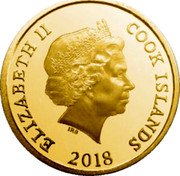 Cook Islands Five Dollars Elizabeth II Unicorn 2020  Proof ELIZABETH II COOK ISLANDS IRB 2020 coin obverse Cook Islands Five Dollars Elizabeth II Unicorn 2020  Proof ELIZABETH II COOK ISLANDS IRB 2020 coin obverse