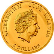 Cook Islands 5 Dollars (In Memoriam) IRB ELIZABETH II 5 DOLLARS COOK ISLANDS 2022 coin obverse Cook Islands 5 Dollars (In Memoriam) IRB ELIZABETH II 5 DOLLARS COOK ISLANDS 2022 coin obverse