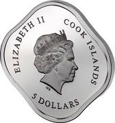 Cook Islands 5 Dollars (Journey to Paraguay) ELIZABETH II COOK ISLANDS 5 DOLLARS IRB coin obverse