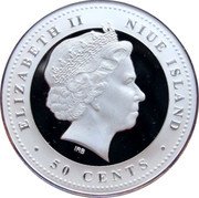Niue 50 Cents Shot Put ND Proof 50 CENTS ELIZABETH II NIUE ISLAND IRB coin obverse Niue 50 Cents Shot Put ND Proof 50 CENTS ELIZABETH II NIUE ISLAND IRB coin obverse