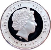 Niue 50 Cents Soccer ND Proof 50 CENTS ELIZABETH II NIUE ISLAND IRB coin obverse Niue 50 Cents Soccer ND Proof 50 CENTS ELIZABETH II NIUE ISLAND IRB coin obverse