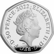 UK 50 Pence Commonwealth Games 2022  Proof ELIZABETH II D G REG F D 50 PENCE 2022 J.C coin obverse UK 50 Pence Commonwealth Games 2022  Proof ELIZABETH II D G REG F D 50 PENCE 2022 J.C coin obverse