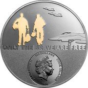 Cook Islands 500 Dollars Elizabeth II Fighter Pilot 2020  Black Proof ONLY THE BRAVE ARE FREE ELIZABETH II 500 DOLLARS COOK ISLANDS IRB 2020 coin obverse Cook Islands 500 Dollars Elizabeth II Fighter Pilot 2020  Black Proof ONLY THE BRAVE ARE FREE ELIZABETH II 500 DOLLARS COOK ISLANDS IRB 2020 coin obverse