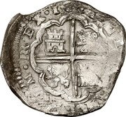 Spain 8 Reales (Madrid MD) KM# 28.5 HISPANIARVM REX 1618 coin reverse Spain 8 Reales (Madrid MD) KM# 28.5 HISPANIARVM REX 1618 coin reverse