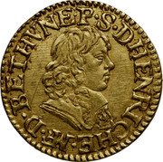 France Double Tournois (Maximilian III Pattern) MF. D. BETHVNE. P. S. DHENRICHE coin obverse