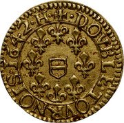 France Double Tournois (Maximilian III Pattern) DOVBLE. TOVRNOIS. 1642. H coin reverse