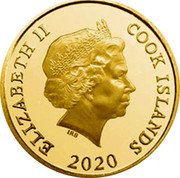 Cook Islands Four Dollars Elizabeth II Mouse 2020 Proof ELIZABETH II COOK ISLANDS IRB 2020 coin obverse Cook Islands Four Dollars Elizabeth II Mouse 2020 Proof ELIZABETH II COOK ISLANDS IRB 2020 coin obverse