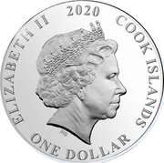 Cook Islands One Dollar Elizabeth II Boba Fett 2020 Proof ELIZABETH II 2020 COOK ISLANDS IRB ONE DOLLAR coin obverse Cook Islands One Dollar Elizabeth II Boba Fett 2020 Proof ELIZABETH II 2020 COOK ISLANDS IRB ONE DOLLAR coin obverse