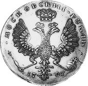 Russia Rouble (Peter I. Novodel) KM# NC10 МОСКОВСКИI-РУБЛЬ 17 07 coin reverse Russia Rouble (Peter I. Novodel) KM# NC10 МОСКОВСКИI-РУБЛЬ 17 07 coin reverse