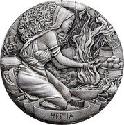 Cook Islands Two Dollars Elizabeth II Hestia 2017  Antique Finish JM HESTIA coin reverse Cook Islands Two Dollars Elizabeth II Hestia 2017  Antique Finish JM HESTIA coin reverse