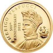 Cook Islands 1 Dollar 500th Anniversary of Amerigo Vespucci 2012  Proof AMERIGO VESPUCCI 500TH ANNIVERSARY 2012 coin reverse Cook Islands 1 Dollar 500th Anniversary of Amerigo Vespucci 2012  Proof AMERIGO VESPUCCI 500TH ANNIVERSARY 2012 coin reverse