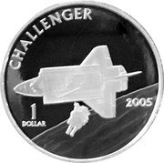 Cook Islands 1 Dollar (Elizabeth II Challenger) CHALLENGER 1 DOLLAR 2005 coin reverse Cook Islands 1 Dollar (Elizabeth II Challenger) CHALLENGER 1 DOLLAR 2005 coin reverse