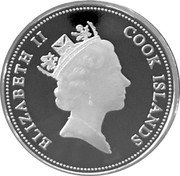 Cook Islands 1 Dollar Elizabeth II Columbia 2005  BU ELIZABETH II COOK ISLANDS coin obverse Cook Islands 1 Dollar Elizabeth II Columbia 2005  BU ELIZABETH II COOK ISLANDS coin obverse