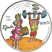 Cook Islands 1 Dollar Elizabeth II Fifinka and Bobik 2014 Proof FIFINKA BOBÍK © JAROSLAV NĚMEČEK coin reverse Cook Islands 1 Dollar Elizabeth II Fifinka and Bobik 2014 Proof FIFINKA BOBÍK © JAROSLAV NĚMEČEK coin reverse