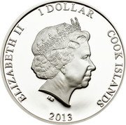 Cook Islands 1 Dollar (Elizabeth II Fifinka) ELIZABETH II 1 DOLLAR COOK ISLANDS IRB 2013 coin obverse Cook Islands 1 Dollar (Elizabeth II Fifinka) ELIZABETH II 1 DOLLAR COOK ISLANDS IRB 2013 coin obverse