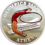 Cook Islands 1 Dollar (Elizabeth II Gymnastics) OLYMPICS 2004 ATHENS coin reverse