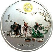 Cook Islands 1 Dollar (Elizabeth II Sworn Brothers) 1 DOLLAR 桃园结义 coin reverse