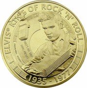 Cook Islands 1 Dollar Elizabeth II That's all right 2007  BU ELVIS® KING OF ROCK 'N' ROLL "THAT'S ALL RIGH ELVIS PRESLEY MEMPHIS TENNESSE AP 1935 1977 coin reverse