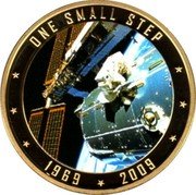Cook Islands 1 Dollar ESA Columbus Laboratory 2009 ONE SMALL STEP 1969 2009 coin reverse Cook Islands 1 Dollar ESA Columbus Laboratory 2009 ONE SMALL STEP 1969 2009 coin reverse