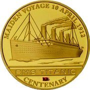 Cook Islands 1 Dollar RMS Titanic Centenary. Maiden Voyage 2012 RMC TITANIC CENTENARY MAIDEN VOYAGE 10 APRIL 1912 coin reverse Cook Islands 1 Dollar RMS Titanic Centenary. Maiden Voyage 2012 RMC TITANIC CENTENARY MAIDEN VOYAGE 10 APRIL 1912 coin reverse