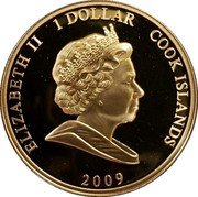 Cook Islands 1 Dollar (Saturn at launch) ELIZABETH II 1 DOLLAR COOK ISLANDS 2009 coin obverse
