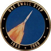 Cook Islands 1 Dollar (Saturn Rocket) ONE SMALL STEP 1969 2009 coin reverse