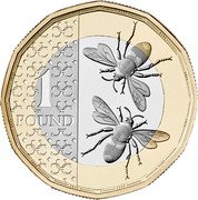 UK 1 Pound (Bees) 1 POUND 2023 coin reverse UK 1 Pound (Bees) 1 POUND 2023 coin reverse