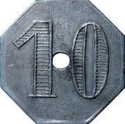 France 10 Centimes Poissy ND  10 coin reverse France 10 Centimes Poissy ND  10 coin reverse