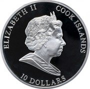 Cook Islands 10 Dollars Elizabeth II Year of the Rabbit 2011  Proof ELIZABETH II COOK ISLANDS IRB 10 DOLLARS coin obverse Cook Islands 10 Dollars Elizabeth II Year of the Rabbit 2011  Proof ELIZABETH II COOK ISLANDS IRB 10 DOLLARS coin obverse