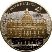 Cook Islands 10 Dollars (Saint Peter's Basilica. Vatican) WORLD MONUMENTS 10 DOLLARS VATICAN ST. PETER'S BASILICA coin reverse Cook Islands 10 Dollars (Saint Peter's Basilica. Vatican) WORLD MONUMENTS 10 DOLLARS VATICAN ST. PETER'S BASILICA coin reverse