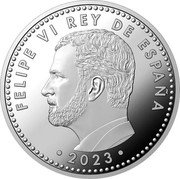 Spain 10 Euro (Women's World Champions) FELIPE VI REY DE ESPAÑA 2023 coin obverse Spain 10 Euro (Women's World Champions) FELIPE VI REY DE ESPAÑA 2023 coin obverse