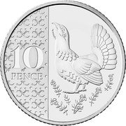 UK 10 Pence (Capercaillie) 10 PENCE coin reverse UK 10 Pence (Capercaillie) 10 PENCE coin reverse
