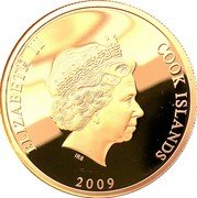 Cook Islands 100 Dollars (Elizabeth II Year of the Ox) ELIZABETH II COOK ISLANDS IRB 2009 coin obverse