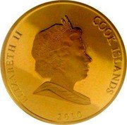 Cook Islands 100 Dollars Elizabeth II Year of the Tiger 2010  ELIZABETH II COOK ISLANDS 2010 coin obverse