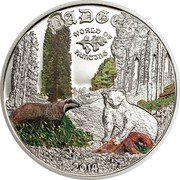 Cook Islands 2 Dollars Elizabeth II Badger 2014  Proof BADGER WORLD OF HUNTING 2014 coin reverse