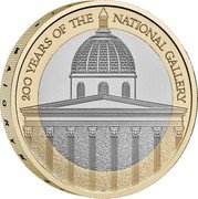 UK 2 Pounds (The National Gallery 200 Years) 200 YEARS OF THE NATIONAL GALLERY EE coin reverse UK 2 Pounds (The National Gallery 200 Years) 200 YEARS OF THE NATIONAL GALLERY EE coin reverse