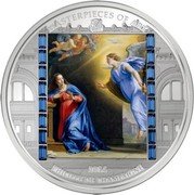 Cook Islands 20 Dollars Elizabeth II Annunciation 2014  Proof MASTERPIECES OF ART 2014 PHILIPPE DE CHAMPAIGNE coin reverse
