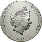 Cook Islands 25 Dollars (Elizabeth II Maetel) ELIZABETH II COOK ISLANDS IRB 2013 .999 coin obverse Cook Islands 25 Dollars (Elizabeth II Maetel) ELIZABETH II COOK ISLANDS IRB 2013 .999 coin obverse