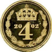 Cook Islands 4 Cents (Elizabeth II Maundy Money) 20 02 4 coin reverse