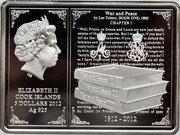 Cook Islands 5 Dollars Elizabeth II Andrey 2012  Proof WAR AND PEACE BY LEO TOLSTOY, BOOK ONE: 1805 CHAPTER I IRB ELIZABETH II COOK ISLANDS 5 DOLLARS 2012 AG 925 1812-2012 coin obverse Cook Islands 5 Dollars Elizabeth II Andrey 2012  Proof WAR AND PEACE BY LEO TOLSTOY, BOOK ONE: 1805 CHAPTER I IRB ELIZABETH II COOK ISLANDS 5 DOLLARS 2012 AG 925 1812-2012 coin obverse