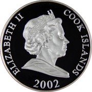 Cook Islands 5 Dollars Elizabeth II Jaguar 2002  ELIZABETH II COOK ISLANDS 2002 coin obverse