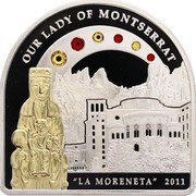 Cook Islands 5 Dollars (Elizabeth II Our Lady of Montserrat) OUR LADY OF MONTSERRAT LA MORENETA 2011 coin reverse Cook Islands 5 Dollars (Elizabeth II Our Lady of Montserrat) OUR LADY OF MONTSERRAT LA MORENETA 2011 coin reverse