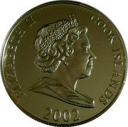 Cook Islands 5 Dollars (Mother Teresa) ELIZABETH II COOK ISLANDS 2002 coin obverse