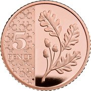 UK 5 Pence (Oak Branch) 5 PENCE coin reverse UK 5 Pence (Oak Branch) 5 PENCE coin reverse